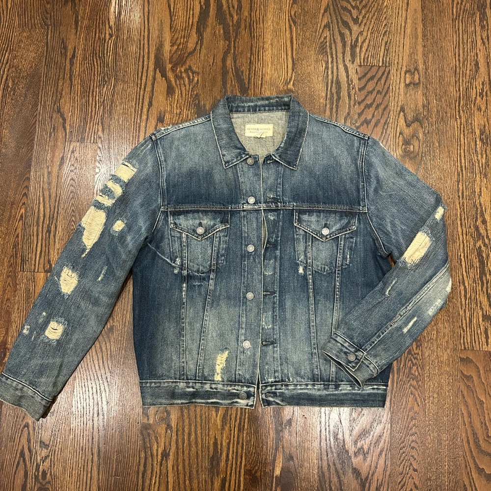 Ralph Lauren Distressed Denim Jacket - Blue